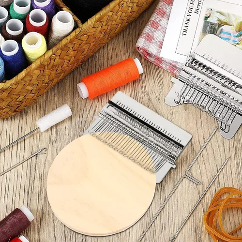 Miniatura 2 de Pequeño telar Speedweve - Mini telar de madera para tejer, práctico telar de retorcimiento, telar reparador, telar de tejer para manualidades, tejer