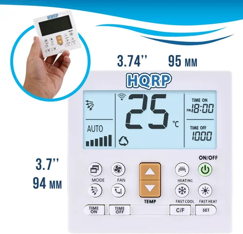 Miniatura 4 de HQRP Mando a distancia universal para aire acondicionado: Ventana AC, Split AC, Mini Split AC etc. Compatible con Gree Midea Fujitsu Mitsubishi Lg
