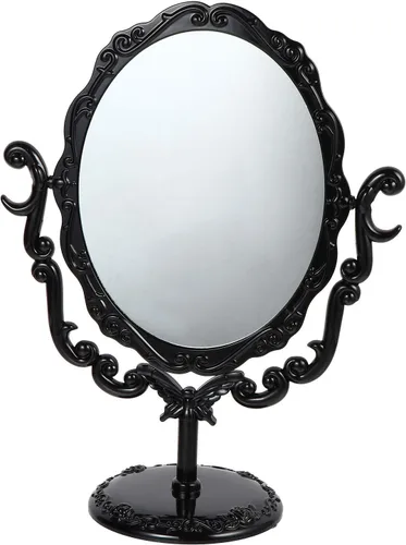 SHERCHPRY Espejo de maquillaje vintage espejo cosmético giratorio de escritorio con soporte estable para baño y dormitorio