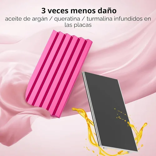 Miniatura 4 de Terviiix Plancha de pelo con crimpadora de 4 placas intercambiables, plancha prensadora para cabello con queratina y aceite de argán para mujeres