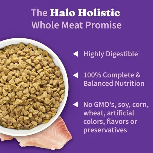 Miniatura 5 de Halo Holistic, comida de gato con fórmula de pescado blanco capturado en la naturaleza, alimento seco con granos saludables, para el apoyo al