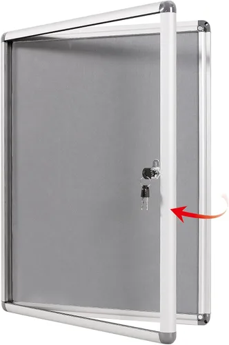 Miniatura 12 de SWANCROWN - Tablero de anuncios con cerradura a prueba de manipulaciones y cerrado para hogar, oficina y escuela, montado en la pared, de tela azul