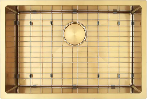 Miniatura 7 de Fregadero de cocina dorado, fregadero de cocina empotrado de 27 x 18 pulgadas, fregadero de acero inoxidable calibre 16 Oro