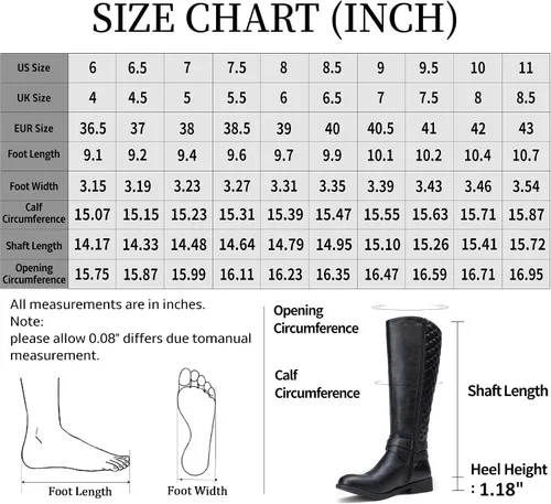 Miniatura 6 de Vepose - Botas de equitación 49 para mujer, botas altas hasta la rodilla, botas de pantorrilla con hebilla