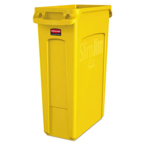 Miniatura 14 de Rubbermaid Commercial Products Slim Jim - Bote de basura con canales de ventilación, 23 galones, azul, para cocina, oficina, espacio de trabajo