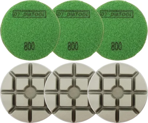 Miniatura 19 de DT-DIATOOL Almohadillas de pulido de diamante para piso, resina de terrazo, diámetro del suelo, grano de 4 pulgadas, 800 unidades, 6