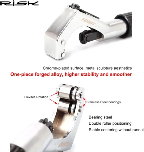 Miniatura 4 de Road Mountain Bike Fork Steerer Seat Post Handlebar Tube Cutter Tool, Bicycle Metal Pipe Cutter Tool with 5pcs Cutter Wheels for Size 1/4"-1-5/8
