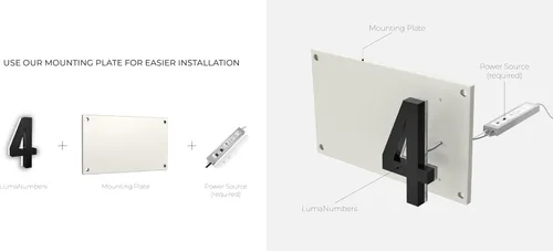 Miniatura 3 de Números de Casa LED de 5 Pulgadas, Polímero ABS, Números de Dirección Iluminados con Luz Trasera Cálida de 2700K, Letrero Moderno Iluminado