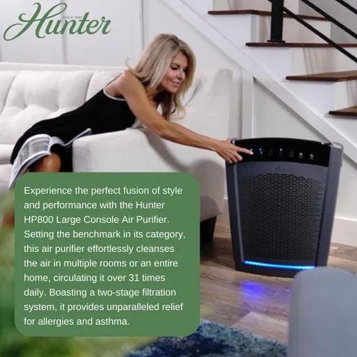 Miniatura 9 de Hunter HP800 - Purificadores de aire para el hogar, habitación grande y dormitorio. Purificador de aire True HEPA para mascotas, olores, alérgenos
