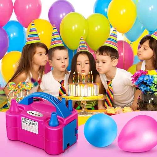 Miniatura 7 de FLSEPAMB Bomba de globo, bomba eléctrica de globo, boquilla doble portátil, bomba de aire eléctrica para globos, 110 V 600 W, inflador eléctrico