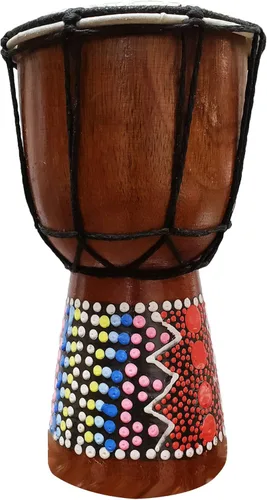 Miniatura 27 de Djembe decorativo de novedad de 6" de alto x 4" de ancho en la parte superior (Abstracto, 15.2 cm)
