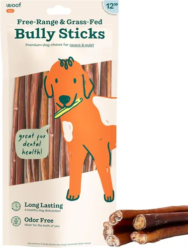 Miniatura 9 de WOOF Golosinas de huesos masticables para perros - Palitos masticables para perros - Golosinas masticables duraderas para perros - Hechas con carne