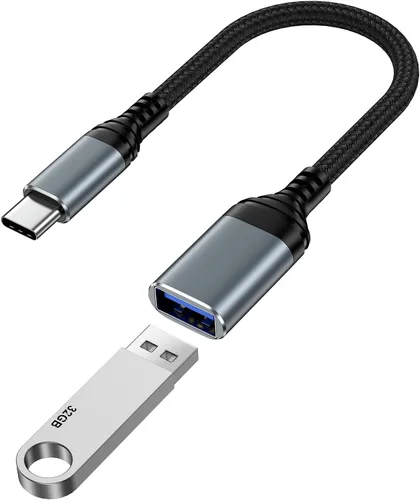 Adaptador USB 3.0 OTG, adaptador USB-A hembra a USB-C macho, adaptador USB a USB C de 5 Gbps tipo C Dongle OTG convertidor para iPhone 17e 17 Air 17