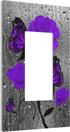 Miniatura 110 de Cubierta de interruptor de luz rosa brillante con purpurina de 1 banda, sin dispositivo, placa de pared en blanco decorativa para adolescentes, Rosa