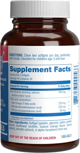 Miniatura 2 de Aceite de pescado Omega 3 para niños, fórmula clínica para niños, gomitas de aceite de pescado con Omega 3 EPA DHA para el oído del cerebro