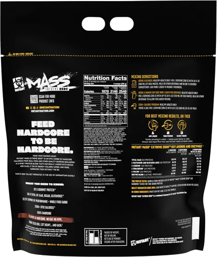 Miniatura 8 de Mutant Mass Extreme Gainer - Proteína de suero en polvo - Construye tamaño muscular y fuerza - Calorías limpias de alta densidad