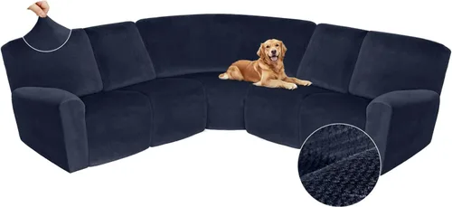 Arfntevss - Fundas para sofá reclinable seccional, funda de terciopelo para sofá seccional de esquina para sofá reclinable, funda elástica suave en