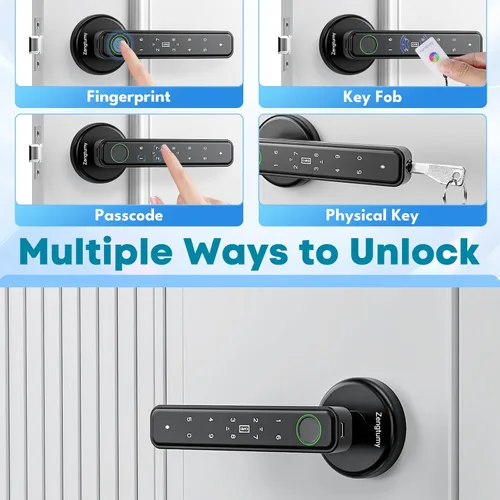 Miniatura 2 de AIMNAPS - Cerradura de puerta de huellas dactilares, cerraduras de puerta para dormitorios, cerradura de puerta biométrica con huella dactilar