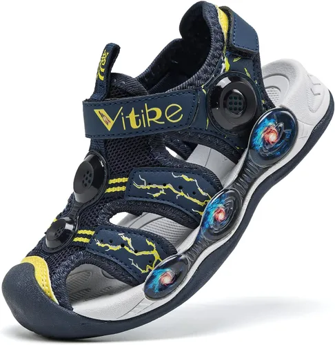 JMFCHI Sandalias deportivas de verano para niños y niñas, sandalias de punta cerrada para exteriores, zapatos atléticos para agua, sandalias para