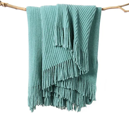 Miniatura 14 de lifein Manta de felpilla de 50 x 60 pulgadas, suave manta de punto bohemio para sofá, acogedora decoración de casa de campo, manta ligera para todas