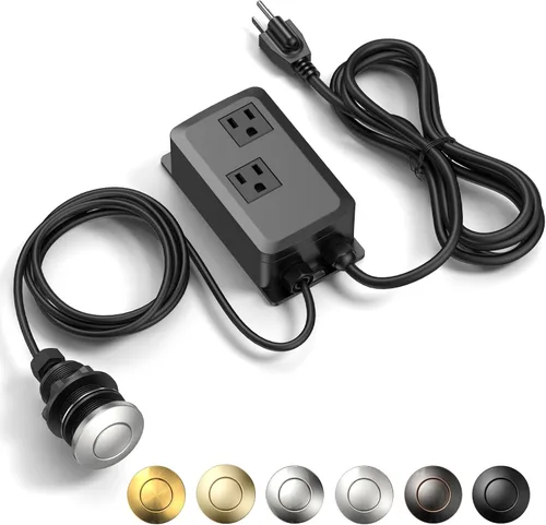 Miniatura 10 de Kit de interruptor de aire para eliminación de basura ANWOLL - Profesional - Doble salida, interruptor de encendido/apagado para desagüe en la parte