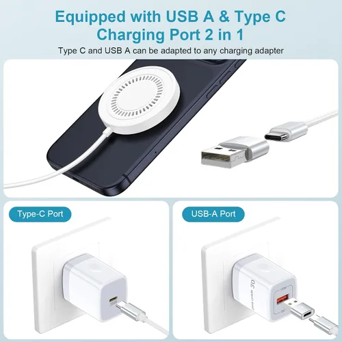 Miniatura 3 de Cargador inalámbrico magnético para iPhone, almohadilla de carga rápida para cargador MagSafe para iPhone 17 Pro Max Air 16e 16 Pro Max 16 Plus 15