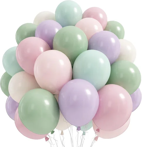 Miniatura 28 de Globos de arco iris bohemios, 60 unidades, retro, verde azulado, azul, rosa rubor, rosa, naranja oscuro, naranja claro, amarillo, verde salvia, azul