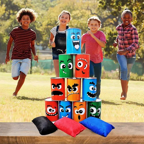 Miniatura 8 de Juegos de torre gigante de volteo de bloques de madera para apilar + juego de lanzamiento de bolsas de frijoles para adultos, niños, diversión