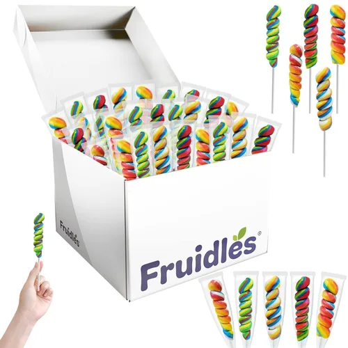 Miniatura 10 de The Dreidel Company Paleta Rainbow Twist, sabor a fruta mixta, envuelta individualmente, ventosa de 3 pulgadas (paquete de 12)