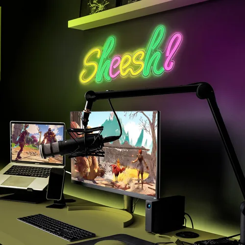 Miniatura 3 de Lumoonosity Letrero de neón Sheesh - Luces led de neón Sheesh Meme para jugadores/streamers/influencers - Letras geniales de neón Sheesh