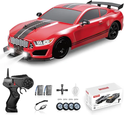 Miniatura 10 de Coche de deriva a control remoto, auto RC a la deriva de 2.4 GHz 1/16, autos de control remoto 4WD de alta velocidad, vehículos de carreras de Negro