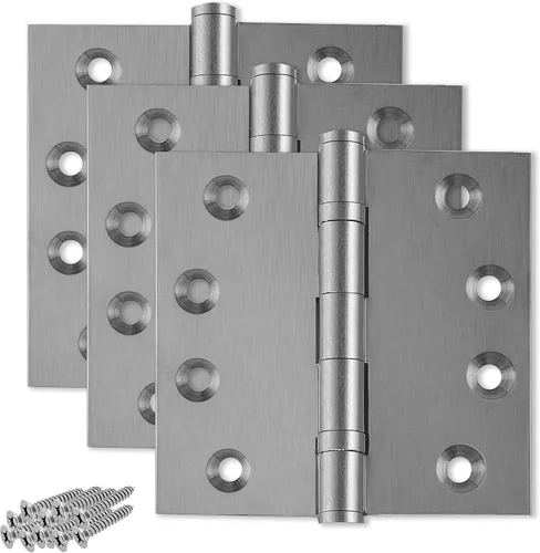 Miniatura 23 de Bisagra negra resistente para puerta, rodamiento de bolas negro mate, 4 x 4 pulgadas, resistente, juego de 2 bisagras de puerta de latón macizo