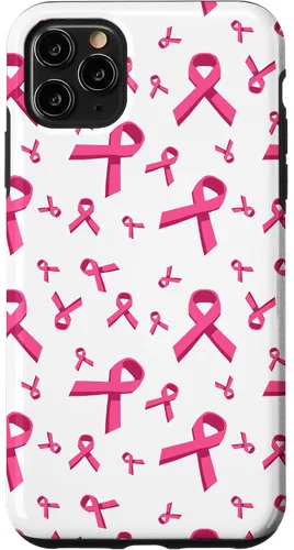 Miniatura 12 de iPhone 13 patrón de cinta rosa concientización del cáncer de mama mujeres caso de apoyo