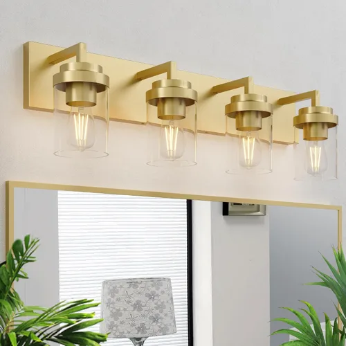 Miniatura 21 de Juego de 2 apliques de pared negros mate, con pantalla de cristal transparente, lámpara de montaje en pared para dormitorio, espejo y sala de estar