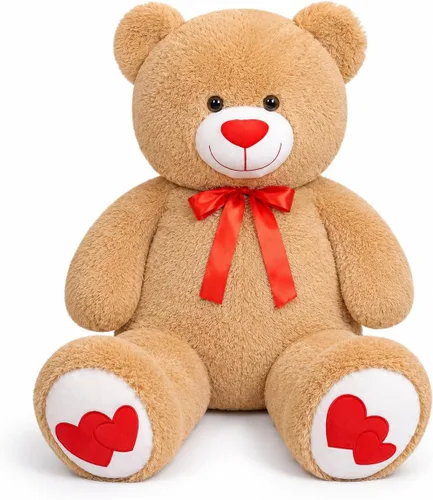 Miniatura 10 de Oso de peluche gigante de 47 pulgadas, animal de peluche marrón grande de 4 pies, oso de peluche de chocolate suave, regalos para novias, niños