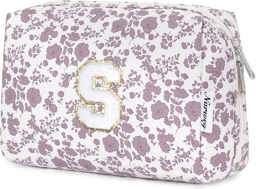 Miniatura 54 de Narwey Bolsa de maquillaje con inicial, regalos de graduación para adolescentes, niñas, niños y adolescentes, cosas de moda de 6 a 18 años, bolsa