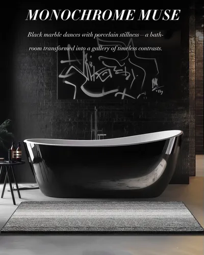 Miniatura 6 de Alfombras de Baño Grandes Antideslizantes de Chenilla - Alfombra de Baño para Ducha Suave Absorbente de Agua - Alfombra de Baño Delante de Bañera