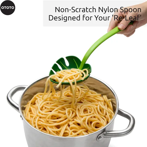 Miniatura 3 de OTOTO Jungle Spoon Monstera Cucharón - Nailon Resistente al Calor Alto Sin BPA para Cocinar con Utensilios de Cocina Antiadherentes, Herramientas