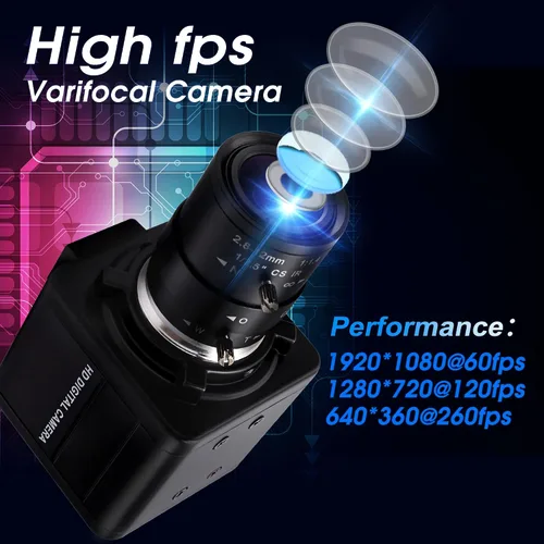Miniatura 4 de 260fps Variable Focus Camera 2.8-12mm 4X Optical Zoom Webcam, 1080P Varifocal Web Cam Manual Zoom Lens Webcamera,Raspberry Pi Windows Mac Vari-Focus