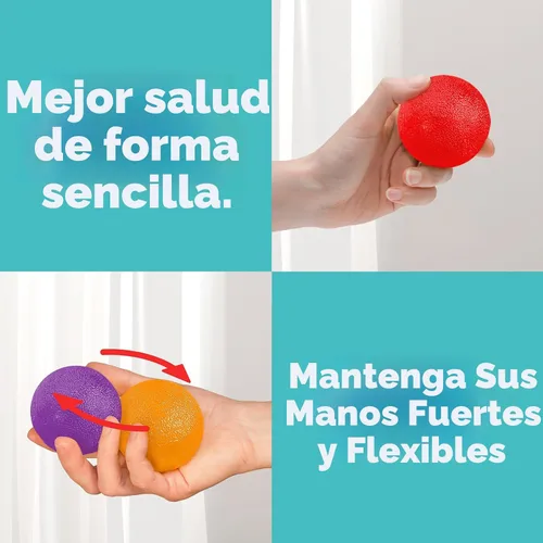 Miniatura 4 de HiKeep Pelotas de estrés para adultos (paquete de 6), pelota de estrés, dispositivos para fortalecer las manos, ejercitadores de mano