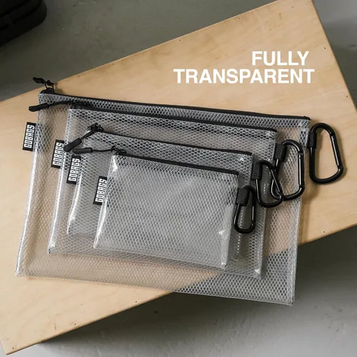 Miniatura 7 de GOBAGS Air Production Bolsa Mediana Transparente con Cremallera (Paquete de 4) – Organizador de Cables y Bolsa de Equipo de Viaje para Electrónicos