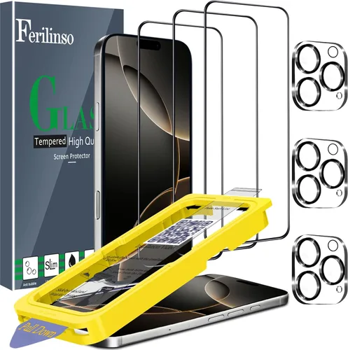 Miniatura 20 de Ferilinso Paquete de 6 Protectores de Lente de Cámara para Accesorios de iPhone 17 Pro, Compatible con Fundas de Teléfono, Cubierta de Vidrio