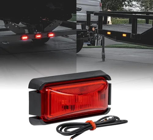 Miniatura 24 de TRUE MODS 2 piezas 2.5" Luz LED roja para remolque con bisel negro [DOT FMVSS 108] [SAE P2PC] [montaje superficial] [impermeable IP67] luces de Rojo