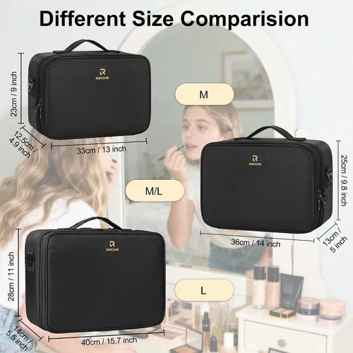 Miniatura 2 de Relavel Estuche de maquillaje grande para maquillaje, estuche de tren profesional de 16.5 pulgadas, organizador de cosméticos de viaje, soporte