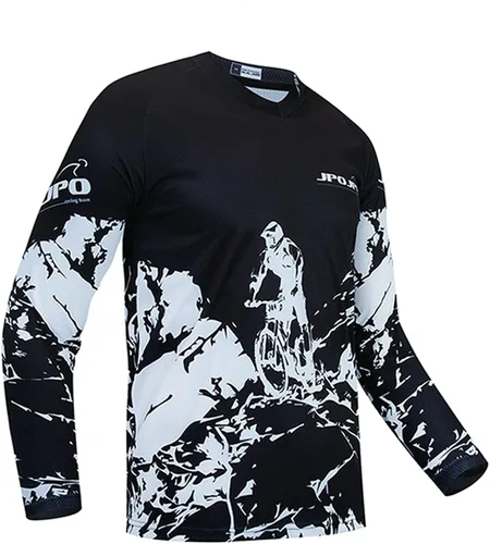 Miniatura 4 de Weimostar Maillot de ciclismo de manga larga para hombre, transpirable, equipo deportivo, equitación, camiseta de ciclismo