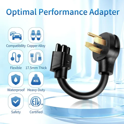 Miniatura 7 de Adaptador NEMA 14-30 para conector móvil Tesla Gen 2, adaptador de cargador de toma de corriente de secadora de 240 V 24 A, carga EV de nivel 2