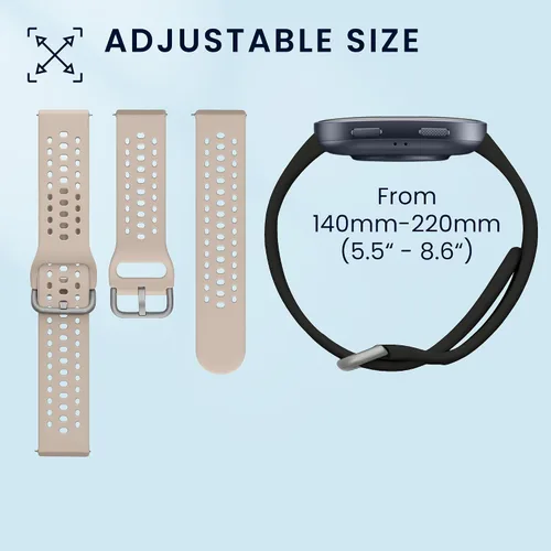 Miniatura 6 de kwmobile Correa compatible con Amazfit Bip 6 / Bip 5 Unity/Bip 5 / GTS 3 / Balance 2 / Correa de repuesto de silicona para reloj - Negro/Gris oscuro