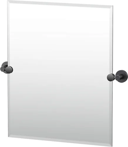 Miniatura 9 de Gatco 4719MXSM Bleu Espejo rectangular sin marco, 24 H, negro mate/montado en la pared, espejo rectangular biselado inclinable para baño
