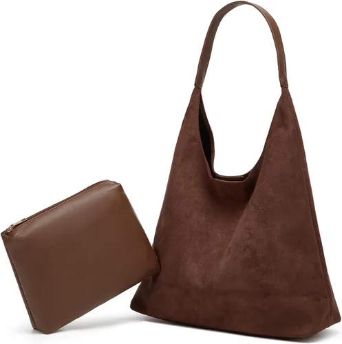 Miniatura 11 de Bolsos de ante modernos para mujer Bolsos de trabajo Bolsos de ante retro Bolso de mano holgado para viajes Bolso de oficina Bolso universitario 2025