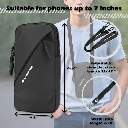 Miniatura 4 de Prime Comfort Funda para teléfono celular con correa cruzada ajustable, cordón para el cuello y correa para la muñeca, soporte para teléfono celular